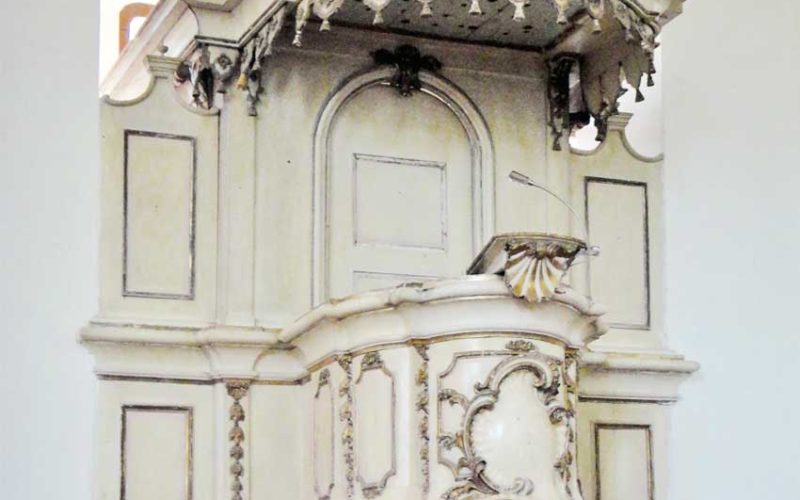 Restaurierung der barocken Kanzel - Vorzustand - Dorfkirche Tucheim