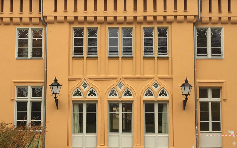 Ansicht Schloss Petzow, Mittelrisalit Gartenfassade, Zustand nach der Restaurierung