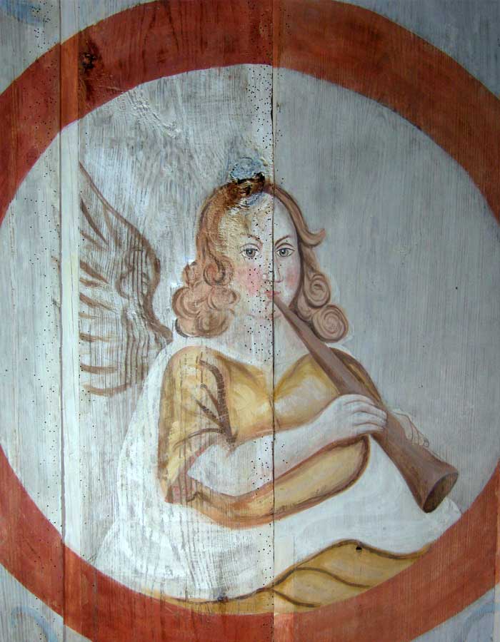 Bearbeitungszustände Restaurierung der figürlichen Deckenmalereien - Dorfkirche Berlitt