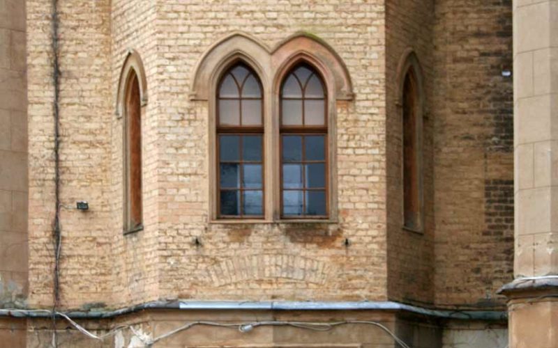 Ansicht der Probeachse - Fassadenrestaurierung Schloss Babelsberg