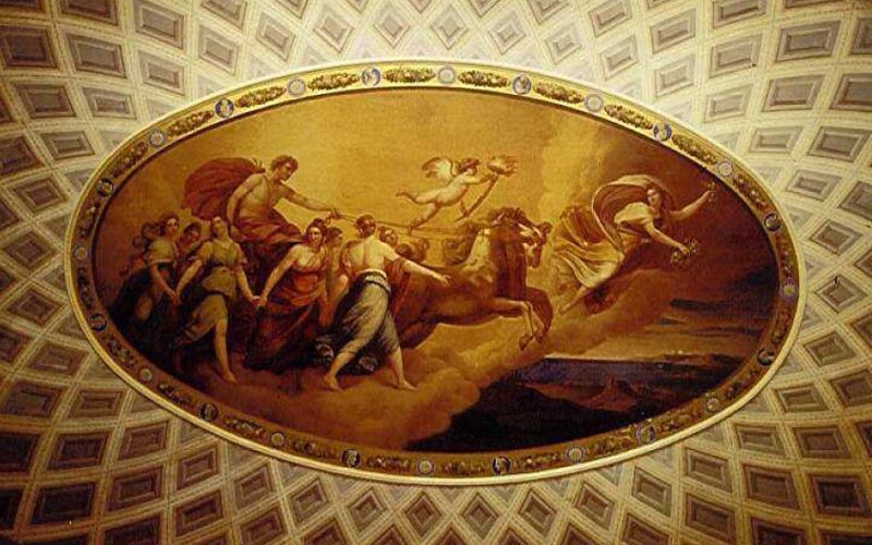 Ansicht des Deckengemäldes im Ovalen Saal des Marmorpalais